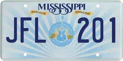 MS license plate JFL201