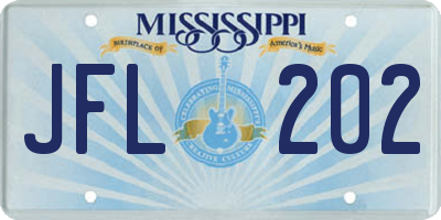 MS license plate JFL202