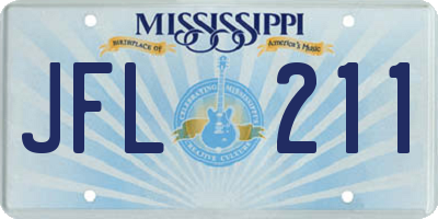MS license plate JFL211