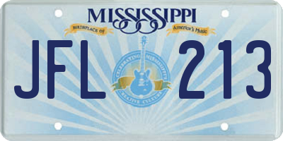 MS license plate JFL213