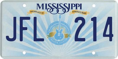 MS license plate JFL214
