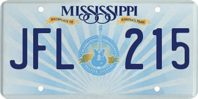 MS license plate JFL215