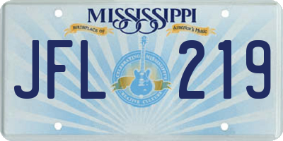 MS license plate JFL219