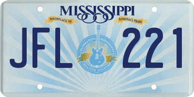 MS license plate JFL221