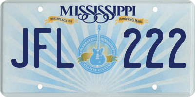 MS license plate JFL222