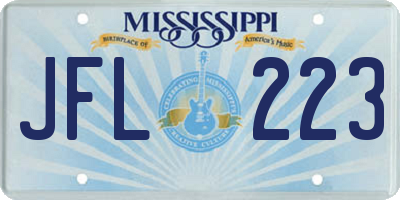 MS license plate JFL223