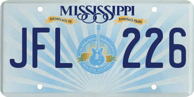 MS license plate JFL226