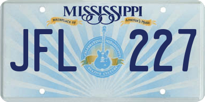MS license plate JFL227