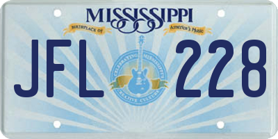 MS license plate JFL228