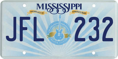 MS license plate JFL232