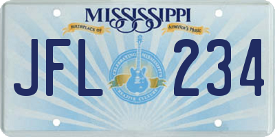 MS license plate JFL234