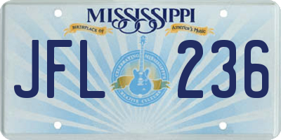 MS license plate JFL236