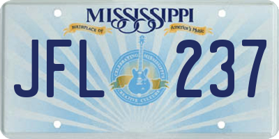 MS license plate JFL237