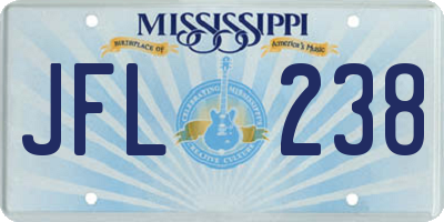 MS license plate JFL238