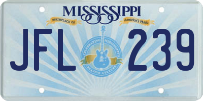 MS license plate JFL239