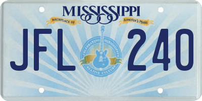MS license plate JFL240