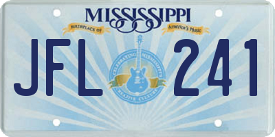 MS license plate JFL241