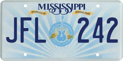 MS license plate JFL242