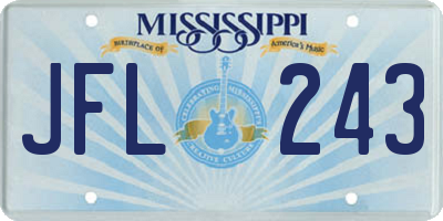 MS license plate JFL243