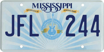 MS license plate JFL244