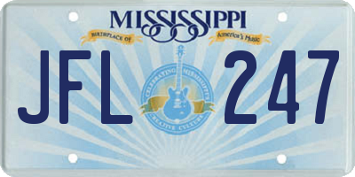 MS license plate JFL247