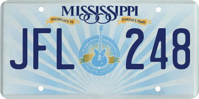 MS license plate JFL248