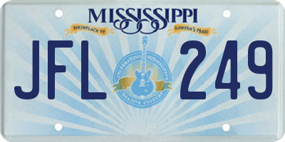 MS license plate JFL249