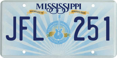 MS license plate JFL251