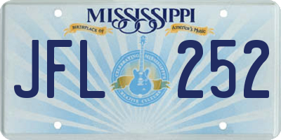 MS license plate JFL252