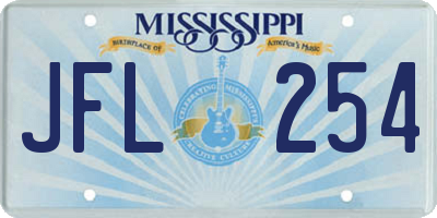 MS license plate JFL254