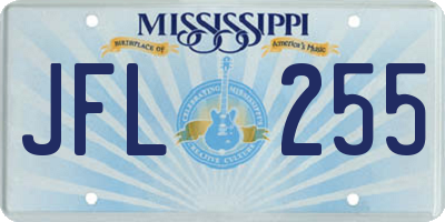 MS license plate JFL255