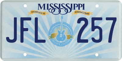 MS license plate JFL257
