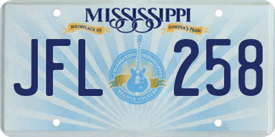 MS license plate JFL258