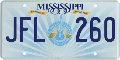 MS license plate JFL260