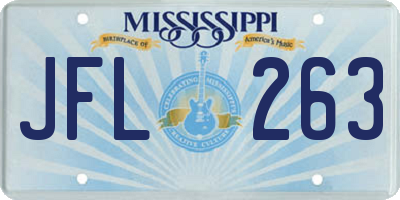 MS license plate JFL263