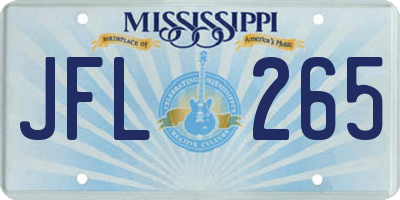 MS license plate JFL265