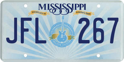 MS license plate JFL267