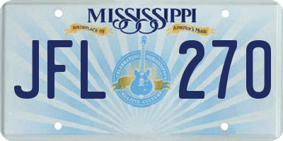 MS license plate JFL270