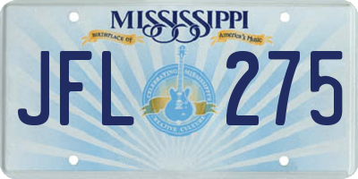 MS license plate JFL275