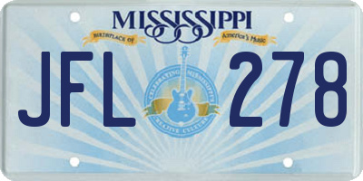 MS license plate JFL278