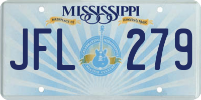 MS license plate JFL279