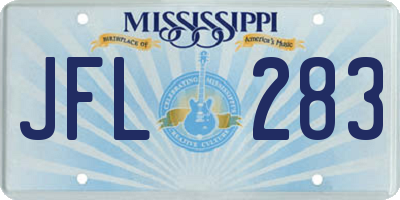 MS license plate JFL283