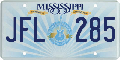 MS license plate JFL285