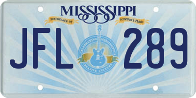 MS license plate JFL289