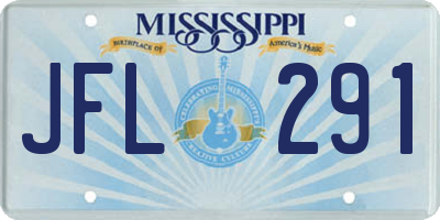 MS license plate JFL291