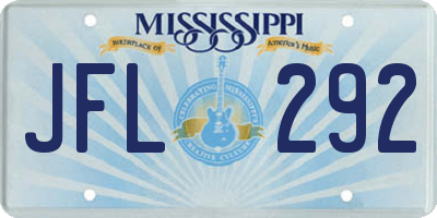 MS license plate JFL292