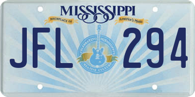 MS license plate JFL294