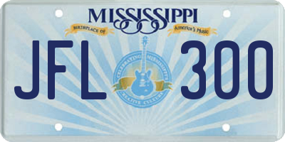 MS license plate JFL300