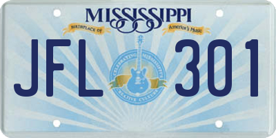 MS license plate JFL301