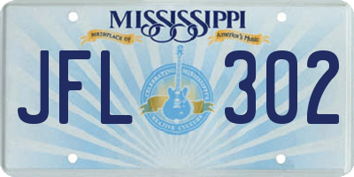MS license plate JFL302
